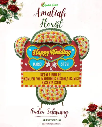 Karangan Papan Bunga Pernikahan di Ciputri
